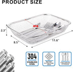 Utensil Drying Rack, 2 Pack Stainless Steel Utensils Holder Dishwasher Silverware Basket, Compact Dish Rack Chopsticks Spoons, Forks, Knifes Drainer Basket Organizer for Kitchen Counter, Medium