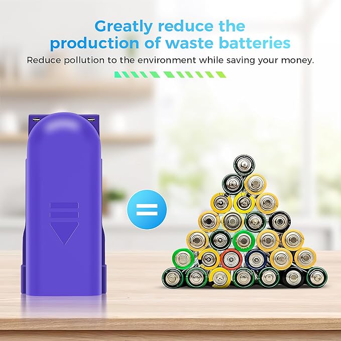 1 Pcs Rechargeable Battery Pack Replacement for Swiffer PowerMop, 500 Charge Cycles, 3.7V / 2.0Ah Lithium Ion Battery Contained in Removable Battery Holder (Type-C Port) with one USB Cable
