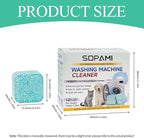 SOPAMI Washing Machine Cleaner Tablets 12 Pack, Deep Clean HE Front Load Top Load Washer, Remove Stubborn Pet Hair Odors, Septic Safe Pet Owner Solution washing machine tablets