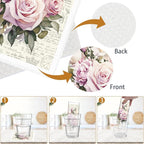 Vintage Pink Rose Swedish Dishcloths for Kitchen, 6PCS Floral Swedish Cloths for Washing Dishes, Reusable Retro Rose Washable Kitchen Towels, Washable Sponge Cloths for Home Party Cleaning