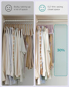 SONGMICS 30-Pack Pants Hangers, 16.7-Inch Long Velvet Hangers with Adjustable Clips, Heavy-Duty, Non-Slip Skirt Hangers, Space-Saving for Pants, Skirts, Coats, Dresses, Pale Purple UCRF012GP30