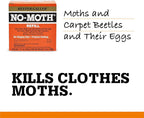 NO-Moth Closet Hanger Refills - Moth Cakes for Hanger Storage, Non-Odorous Moth Cakes for Closet, Kills Clothes Moths, Carpet Beetles, Eggs & Larvae (2 Moth Cakes, Pack of 3)