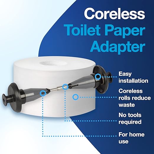 Tork Coreless Spindle Adapter for Home-style Toilet Paper Holders, Installs in Seconds, Fits T7 Coreless Toilet Paper, 2 Count