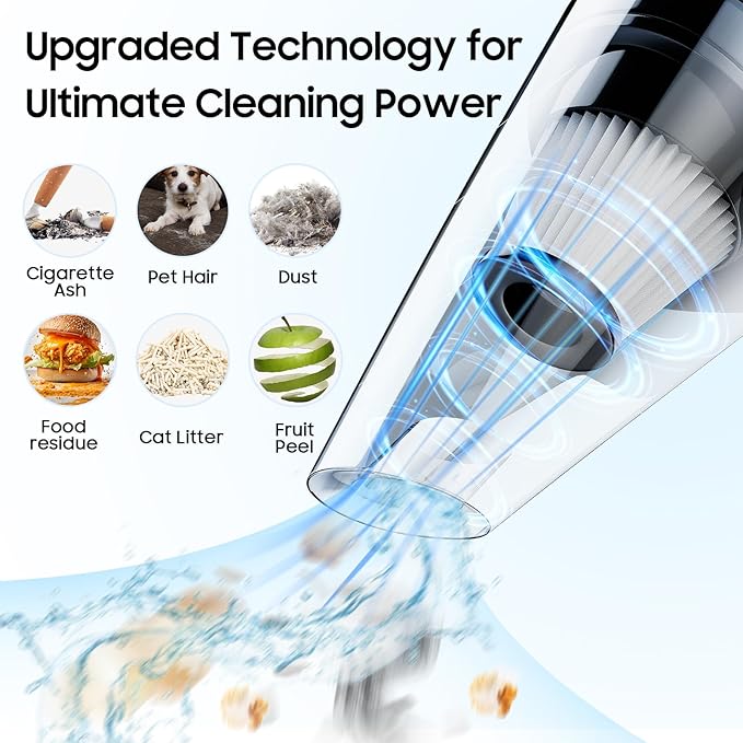 Cordless Hand Held Vacuum Cleaner - Handheld Vacuum Cleaner with Washable Filter, Lightweight & Low Noise, Clean Dust & Hair Fastly