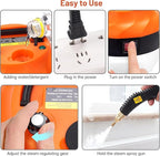 Steam Cleaner, 2500W High Pressure Steam Cleaner for Home, Steamer for Cleaning with 3 Brush Heads, 2 washers and Extended Rod, Handheld Steam Cleaner for Upholstery, Kitchen, Bathroom (Orange)