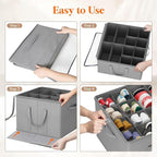 Lifewit Shoe Storage Organizer for Closet, Fabric Large Shoe Box Storage Containers with Clear Cover, Foldable Bins for Boots Heels Sneakers Fits 24-32 Pairs (Each 12-16 Pairs) 2 Pack Light Gray
