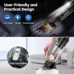 Handheld Car Vacuum Cleaner Cordless: 9500PA Powerful Suction Portable Lightweight Hand Held Vacuum - Large Capacity Battery Last Long Wireless Mini Vacuum With LED Light For Home Office Cleaning