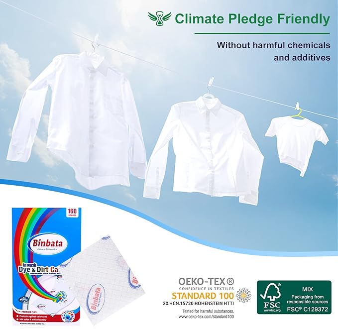 Color Grasper for Laundry 160 Count, Fragrance Free Dye Catcher Essential for Home Use, Dye Guard Grabber Sheets for Laundry in-Wash Sheets