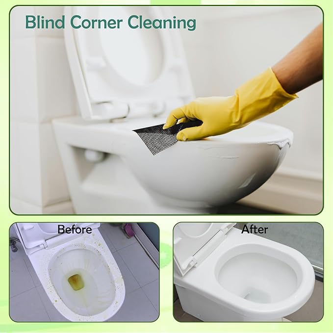 20Pcs Cleaning Screens for Toilets Cleaner Hard Water 5.5 x 4 Inch Flexible Scrubbing Pads for Household Cleaning Scouring Mesh Pad for Remove Grills Carbon Rust Scale (20)