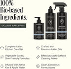 Preston Lane Luxury Kitchen Set – Hand Wash, Dish Soap & All-Purpose Cleaner | Plant-Powered Cleaning Essentials Bundle with Fine Italian Fragrance, Terrace View Scent
