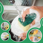 24 Pack Kitchen Cleaning Sponges,Scrub Sponges,Non-Scratch Scrub Dish Sponge Safe on Non-Stick Cookware,Stink-Free Cleaning Supplies for Pots, Pans