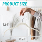 Sishynio Premium Velvet Shirt Hangers 30 Pack, Non-Slip 360° Swivel Hook Slim Flocked Coat Hanger, Space Saving Felt Hanger for for Tank Top, Blouses, Strappy Dresses