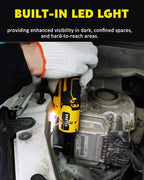 3/8" Cordless Ratchet Wrench,74Ft-lbs Electric Ratchet Wrench, Chargeable Power Ratchet Driver with 2 X 21V Lithium-Ion Battery,7 Sockets, 3" Extension Bar, 1/4" Adapter
