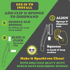 Smilyeez No Plastic Heavy Duty Green Dotted Sponge Refill (10 Pack) for Scotch Brite's Dishwand Refills with Adapter