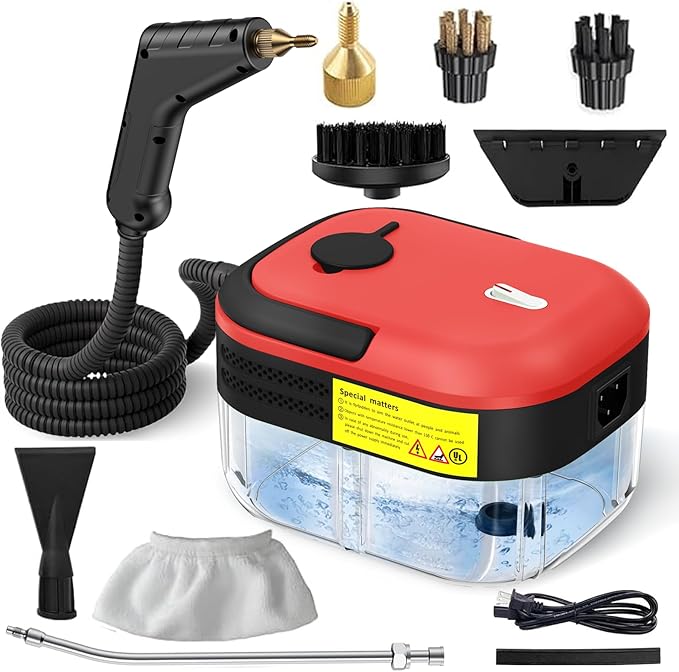2500W Steam Cleaner for Home & Car, 15s Heat-Up Handheld Steamer for Cleaning, 1.2L Portable High Steam Cleaners, 6-Level Steam Control with 14 pcs Accessories Kit for Car, Floors, Couches, Grout