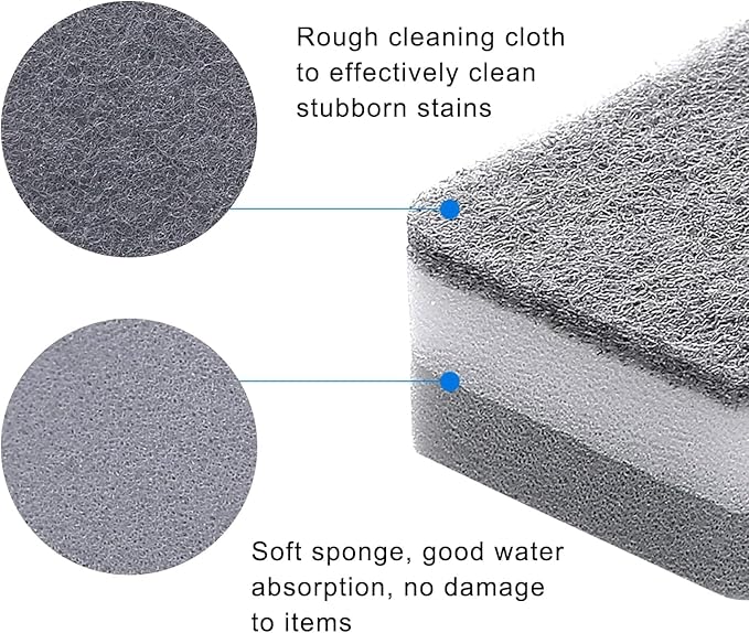 Kitchen Dishwashing Sponge Individually Wrapped Sponges, Bulk Non Scratch Scouring Pad Odor-Free Dish Sponges for Washing Dishes Wipes for Household Cleaning Dishes Travel Apartments (Grey 1000 Pack)