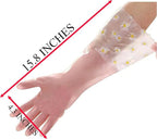 Dishwashing Cleaning Gloves Tear-Resistant Rubber Household Cleaning Gloves with Long Elastic Cuffs for Chores