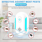 [2025 Upgraded] Ultrasonic Insect & Pest Indoor Repeller, Plug-in Control Electronic Repellent for Roach, Mouse, Rodent, Bugs, Mosquito, Spider, Mice, Ant, 2 Mode Switching (6 Pack)