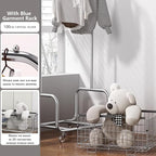 AUGMIRR Garment Rack With Storage Baskets,Clothing Rack for Hanging Clothes, Multi-functional Bedroom Clothes Rack with Wheels for Bedroom, Living Room, Easy Assembly (40inch lenght)