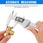 Digital Caliper, Adoric Caliper Measuring Tool 0-6" Stainless Steel Vernier Caliper Digital Micrometer with Large LCD Screen, Easy Switch from Inch Metric Fraction, 6" Caliper Tool for DIY/Household