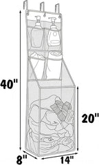 ALYER Multifunctional Over The Door Laundry Basket,Behind The Door Storage Organizer for Laundry,RV,Dorm,Bathroom,Bedroom,Pantry, Nursery,Kitchen,Black