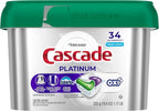 Cascade Platinum + Oxi Dishwasher Pods, Dishwasher Detergent, Dish Detergent Soap, Fresh, 34 Count