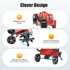 Gas Power Tiller Cultivator 52CC 2 Stroke, Gasoline Powered Garden Farmyard Tiller Air-Cooled Single Cylinder Gasoline Engine Tilling Tool, for Lawn, Field and Home