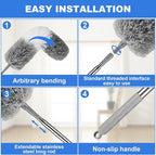 Dusters for Cleaning,Feather Duster with Extension Pole,Ceiling Fan Cleaner Duster,Long Duster Extended Handle,Blind Cleaner Dusting