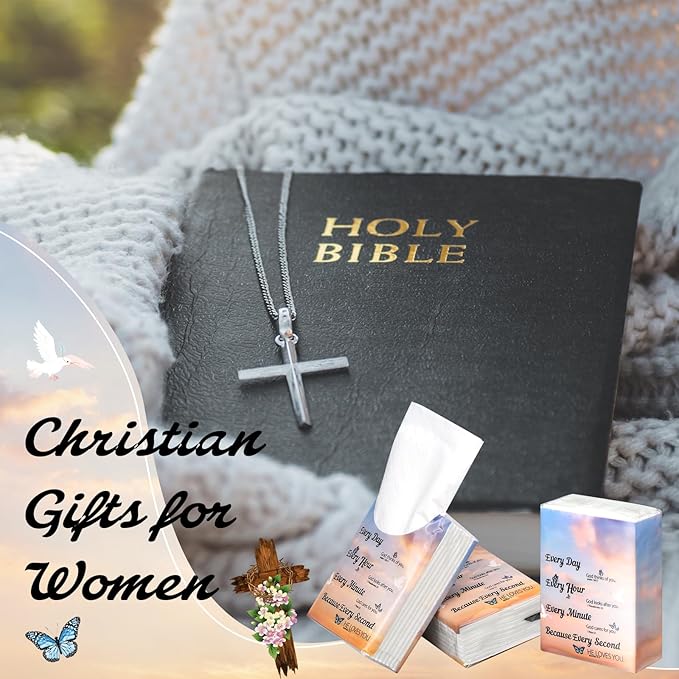 Therwen 100 Pack Pocket Tissues Travel Packs Bulk 1000 Sheet Mini Tissues Bulk 3 Ply Small Travel Size Paper Individual Pocket Size (Bible)