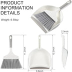4 Sets Mini Dustpan and Brush Set Small Dustpan and Broom Set Portable Home Cleaning Supplies Brush and Dust Pan Combo with Handle for Desk Kitchen Keyboard Car Pet Waste