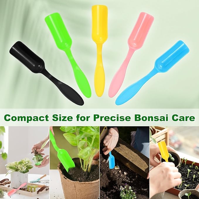10-Pack Mini Gardening Shovel Spoons, Plastic Garden Soil Scoops for Cultivation Digging Transplanting/Flower Planting/Plant Succulent, Colorful Small Gardening Tools [Multicolor]