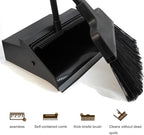 Broom with Dustpan Combo Set Outdoor Upright Dustpan and Broom Set with Long Handle Angle Broom and Dustpan Set for Garage Patio Courtyad Lobby Lawn Home Kitchen Ofiice