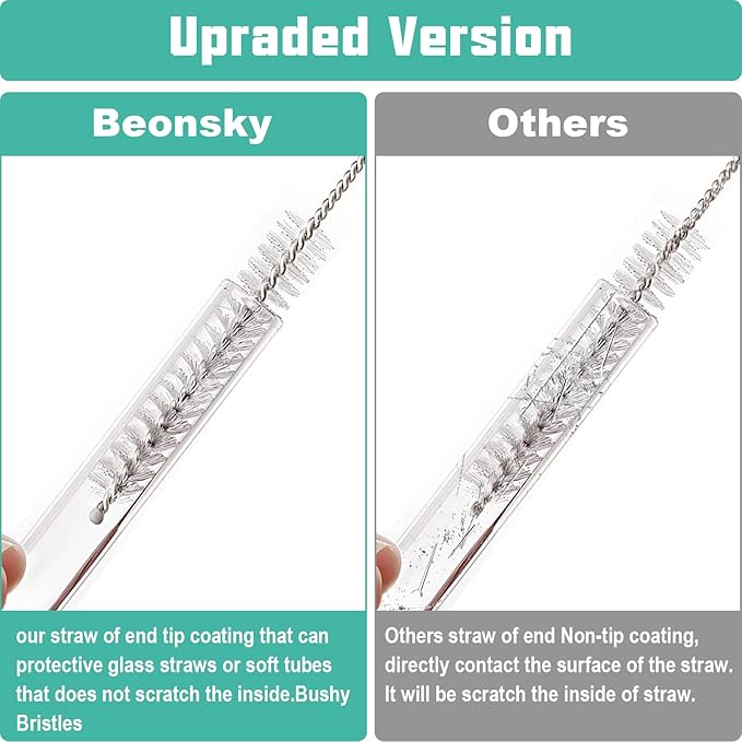 Straw Cleaner Brush for Stanley, 4Pcs Extra Long Straw Cleaning Brush for 40oz 30oz 20oz 14oz Stanley Mug and Cleaning More Glass, Stainless,Bottle and Silicone Straw
