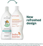 ATTITUDE Baby Bottle & Dish Soap, EWG Verified Bottle Cleaner, Dye Free, Removes Milk Residue & Grease, Vegan, Pear Nectar, 23.7 Fl Oz
