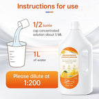 2.5L Floor Cleaning Solution Compatible with Roborock/Eufy/iRobot/Ecovacs/Dreame/Shark, Fragrance Deodorization, Deep Cleans for Multiple Hard Floors (2.5 Liter, 【Sweet Orange】)