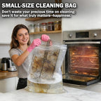 Mity rain 4 packs oven rack cleaner bags kit,Reusable No Scrub Oven Rack Cleaning Bags,Three gloves and one brush,four(19.69*27.56 inch)Leak-Resistant PE Bags,for Deep Soaking Grill Grates, BBQ Racks