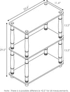 Furinno TURN-N-TUBE Storage Shelves, 3-Tier Book Shelf, Corner Shelf, Toolless Open Shelves, for Organization and Storage, Living Room, Garage, Home Office, Columbia Walnut