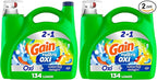Gain Ultra Oxi Liquid Laundry Detergent,Waterfall Delight Scent,194 fl oz,134 Loads,Freshness + Odor Fighting,High Efficiency Washing Machine Liquid Cleaning Soap,(Pack of 2)