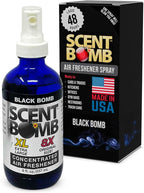Scent Bomb Air Freshener Spray, Long-Lasting Odor Eliminator for Home & Car, Effective Deodorizer for Kitchen, Bathroom, Fresh Room Spray & Smell Neutralizer, Black Bomb Scent