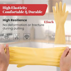 Rubber Cleaning Gloves for Dishwashing - 6 Pairs Kitchen Gloves for Washing Dishes, Reusable Household Gloves for Bathroom, Gardening (Medium, Red & Yellow, 3 Pairs of Each Color)