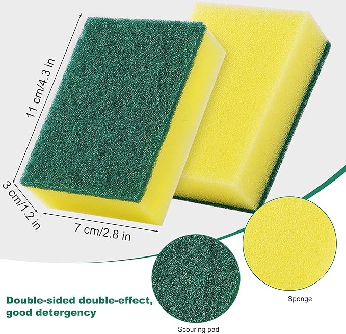 Individually Wrapped Sponges, Kitchen Dishwashing Sponge Bulk, Non Scratch Dishes Scouring Pad Dishcloth, Odor-Free Sponge Wipes for Household Cleaning Dishes Travel Apartments (600 Pack)