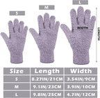 Patelai 3 Pairs Microfiber Plant Dusting Gloves Leaf Cleaning Gloves for Indoor Plants, Blinds, Furniture, House (Pink,Nude,Light Purple,Large)
