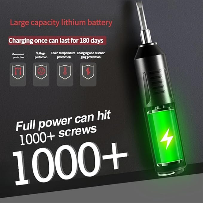 Electric Screwdriver, Mini Portable Automatic Home Repair Tool Kit with Led Light, USB Rechargeable Cordless Magnetic Screwdriver (01)