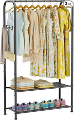 Golpart Clothes Garment Coat Rack Drying Clothing Racks Metal Freestanding for Hanging Clothes Portable Closet for Laundry Bedroom Black