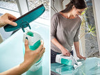 Leifheit Dry & Clean Window Vacuum Cleaner Set with 43cm Handle and Washers, Window Cleaning Kit up to 35 Minutes of Power, Electric Window Cleaner