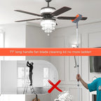 Ceiling Fan Cleaner Kit with 77" Extension Pole, Reusable Chenille Brush for Fan Blades (Up to 8in), Cobwebs, Walls, and Furniture (Orange)