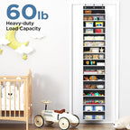 Mefirt Over The Door Organizer, 8 Shelf Door Hanging Organizers with 8 Large Capacity Pockets, Back of Door Organizer Storage Hanging Shelves for Closet Bathroom Bedroom Nursery