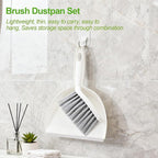 Mini Broom and Dustpan Set,Hand Broom with Dustpan Combo Nesting Snap-On Handheld Dust Pan and Brush Set, Small Broom and Dustpan Set for Kitchen, Desktop, Pet, Floor, Sofa, Grey White