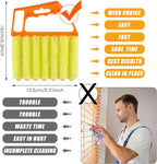 Geiserailie 5 Pieces Blind Cleaner Duster Tool 7 Finger Dusting Cleaner for Window Venetian Washable Mini Brush Hand Held Tool for Air Conditioner Dust Dirt (5 Colors)