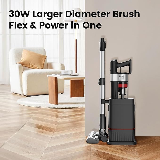 SogesPower Cordless Vacuum Cleaner, Auto-Empty & Self-Charging Vacuum Cleaners for Home, 45Mins Stick Vacuum with LED Display, Anti-Tangle Lightweight Wireless Vacuum for Pet Hair Carpet Floor